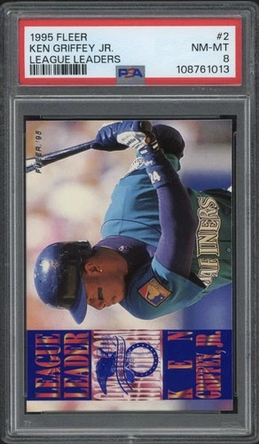 1995 Fleer Ken Griffey Jr. League Leaders #2 PSA 8 NM-MT HOF Seattle Mariners