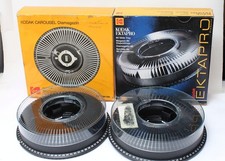 2 x Kodak Ektapro Diamagazin Carousel Magazine per 80 diapositive con scatola originale n.1076