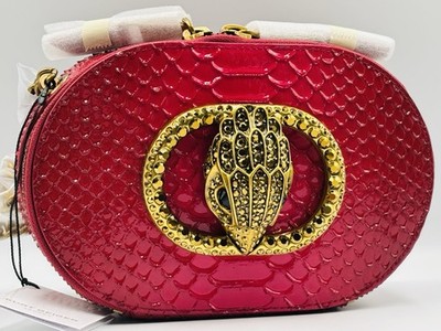 Kurt Geiger London SM Chelsea Kameratasche dunkelrot Schlangenmuster UVP 279£