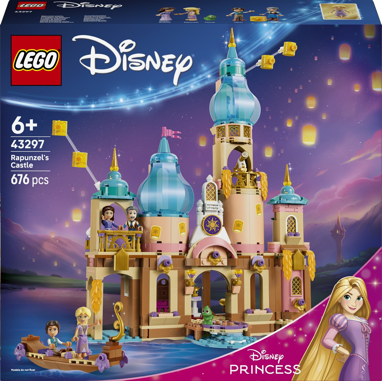 LEGO Disney Princess | 43297 Il Castello di Rapunzel, Giocattolo con 4 Mini Bamb