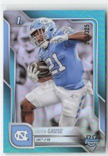 Davion Gause 2025 Bowman University Chrome Aqua Refractor #/325 #105 Tar Heels