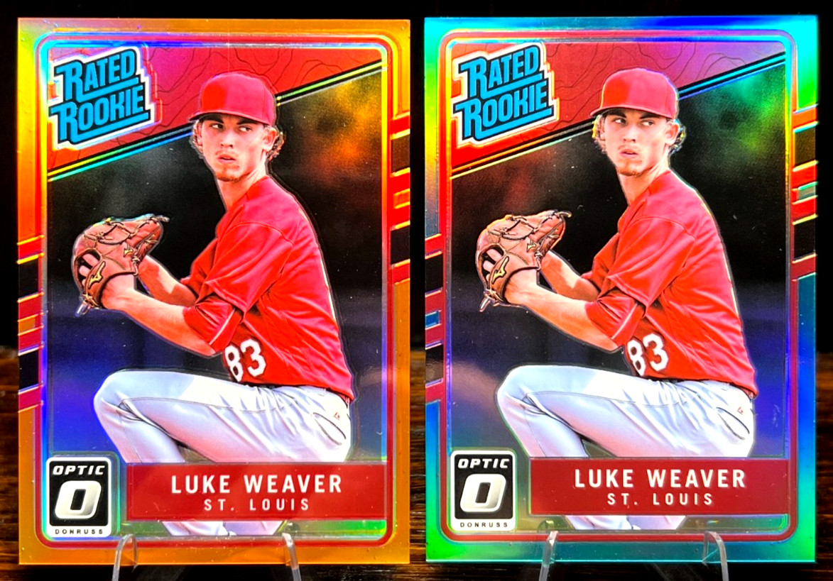 Luke Weaver Rated Rookie Lot-2017 Donruss Optic #52 Orange /199-Aqua /299