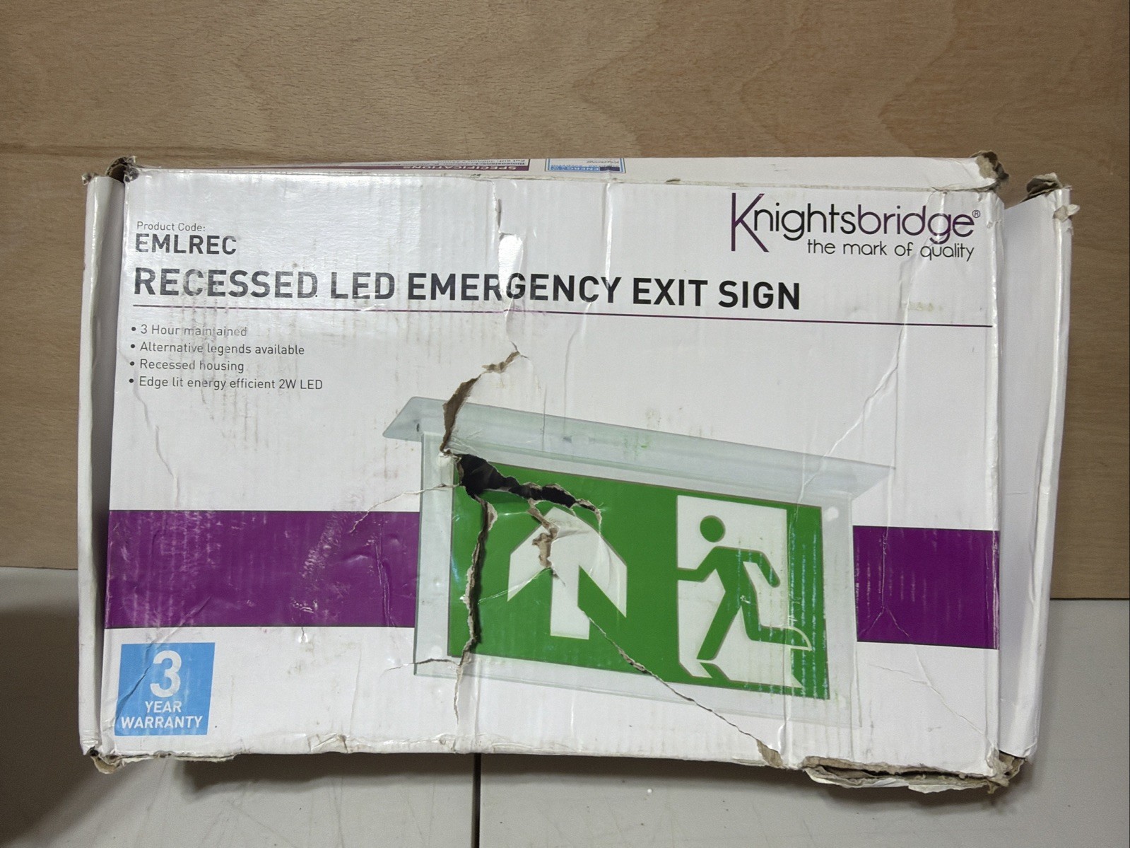 Emergency Exit Sign Maintained  230V 2W LED Suspended Double-Sided