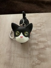 Cat Kitty Kitten Neko Kawaii Keychain Black and White New