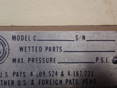 Micro Motion Model C25 C25A1 Mass Flow Meter 1000PSI Used With Warranty - Picture 8 of 8
