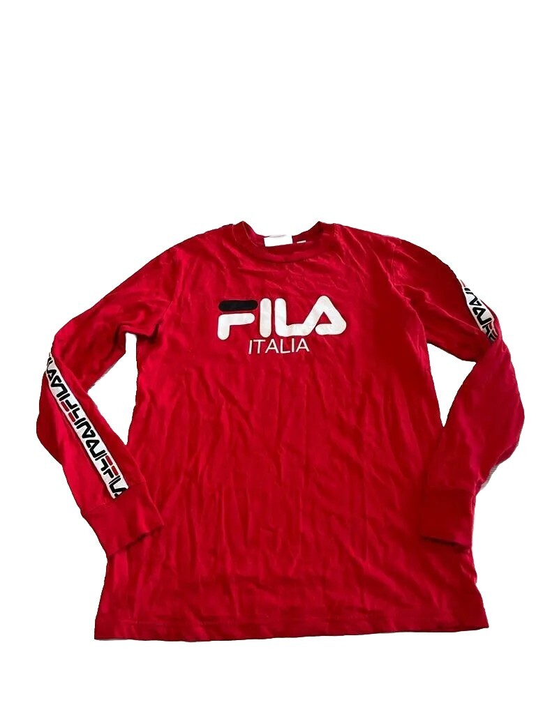 T shirt manica lunga Fila Italia Spellouy Italy calcio rosso bianco ptp 19"