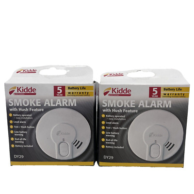 2 x Kidde DY29 Rauchmelder mit 5 Jahre 9V Batterie - Brandneu im Karton