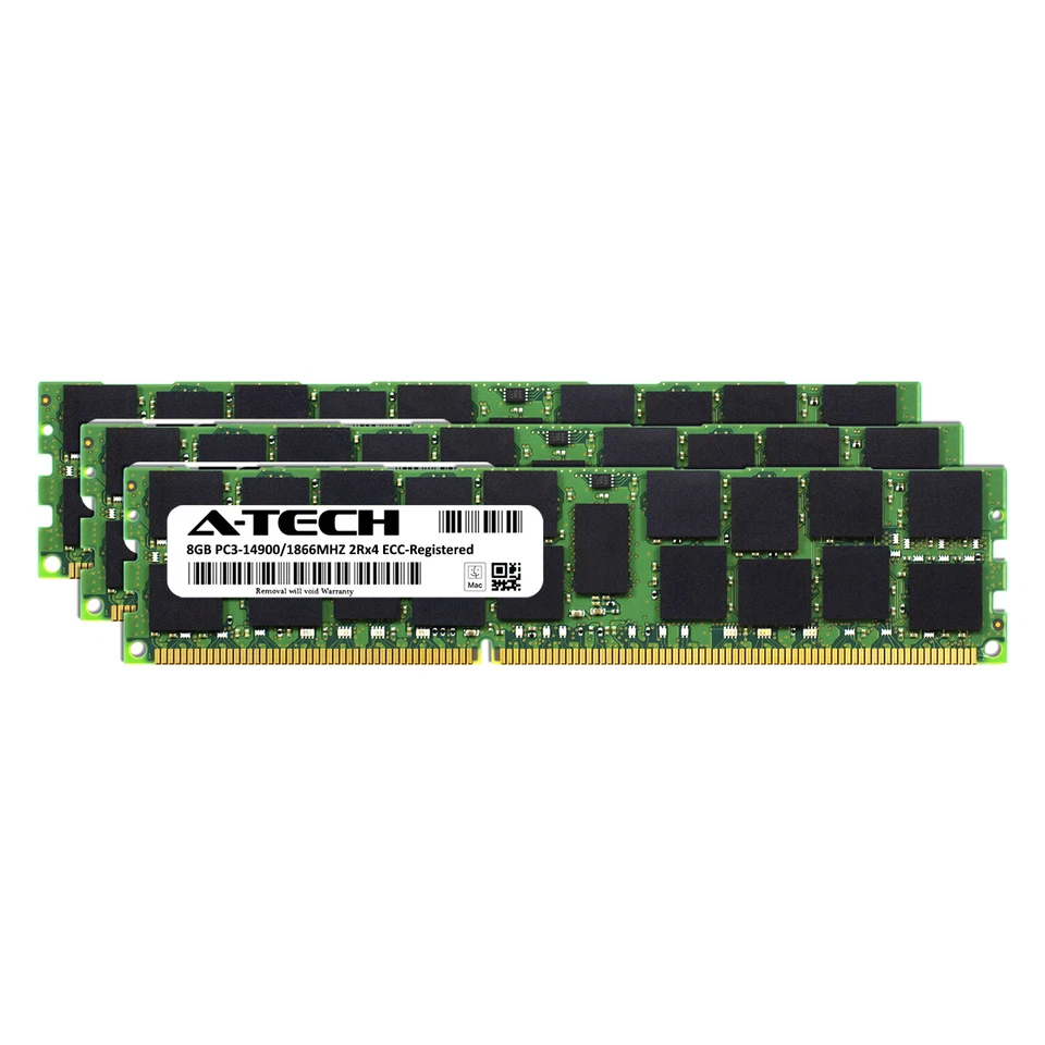 24GB KIT 3X 8GB PC3-14900 1866 MHZ A1481 ECC REGISTERED APPLE Mac Pro MEMORY RAM - Image 2 of 4