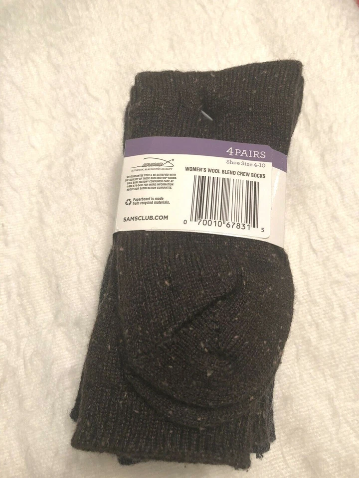 4 pares de calcetines de lana lisos moteados suaves cómodos punta lisa costura zapato 4-10 nuevos con etiquetas Foto 3 de 4