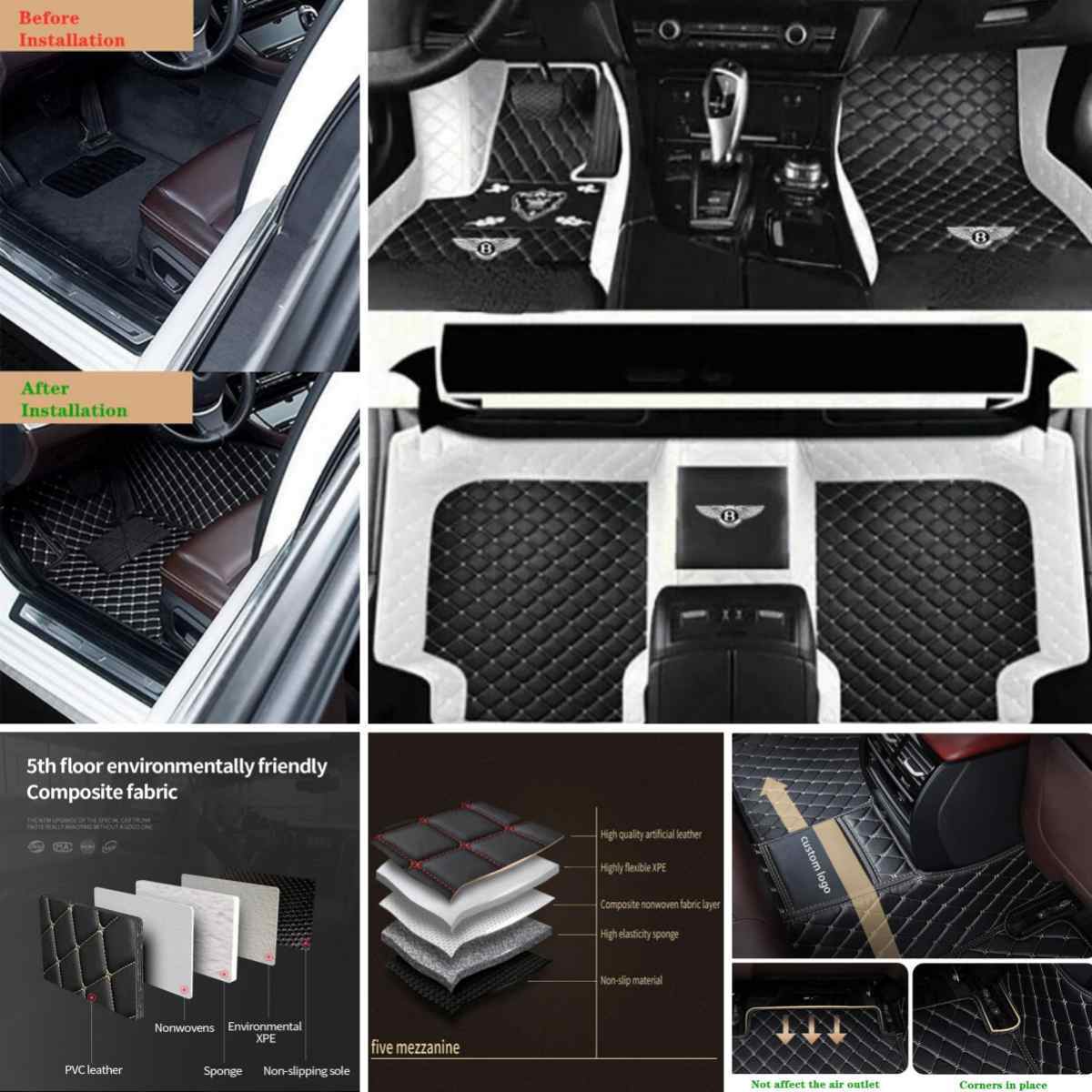 For Bentley Bentayga-Continental-Flying Spur-Mulsanne Car Floor Mat Auto Carpets