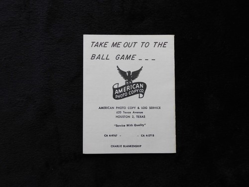 1962 Houston Colt 45's 1st. Year Pocket Home Schedule Printed in Houston MINT! - Picture 2 of 4