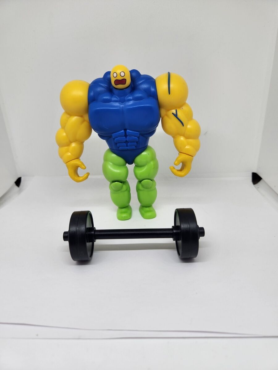 Roblox Buff Mega Noob Weight Lifter Muscular Figure w/ Weights 6 Jazwares