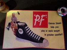 P-F PF Flyers Sneaker Canvas Shoes Small Poster Advertisement Ad Reprint