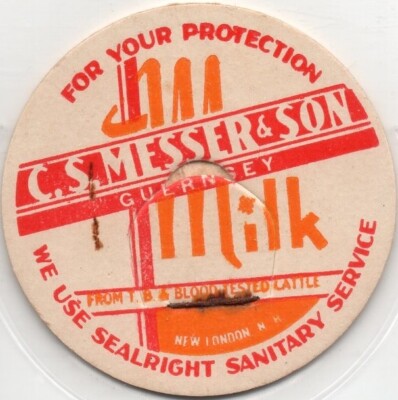 Milk Cap - C. S. Messer & Son - New London, NH (New Hampshire) - GUERNSEY MILK