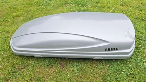 THULE 1600XT Atlantis Roof Cargo Box - Silver & Black - Sleek Design - Rugged