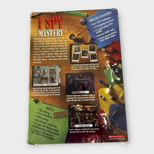 I Spy Mystery Brain Building Games for Kids! PC CD-ROM WIN/MAC Scholastic SEALED - Picture 2 of 4
