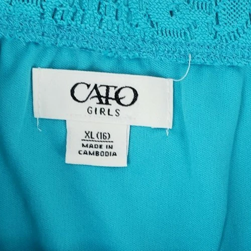 Saia Cato Meninas Crochê Babado Azul-petróleo Meninas Tamanho XL - Imagem 3 de 4