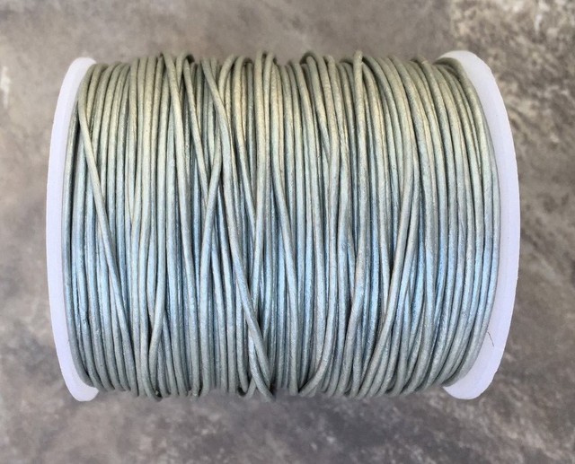 1mm 1.5mm 2mm Metallic Gray Round Leather Cord Premium Round Cord