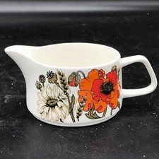 VINTAGE JG STUDIO J & G MEAKIN POTTERY POPPY CREAM MILK JUG 