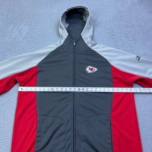 NFL Reebok Kansas City Chiefs Full Zip Hoodie Mens XL Gray/Red Team Sweatshirt - 第 8/11 張圖片
