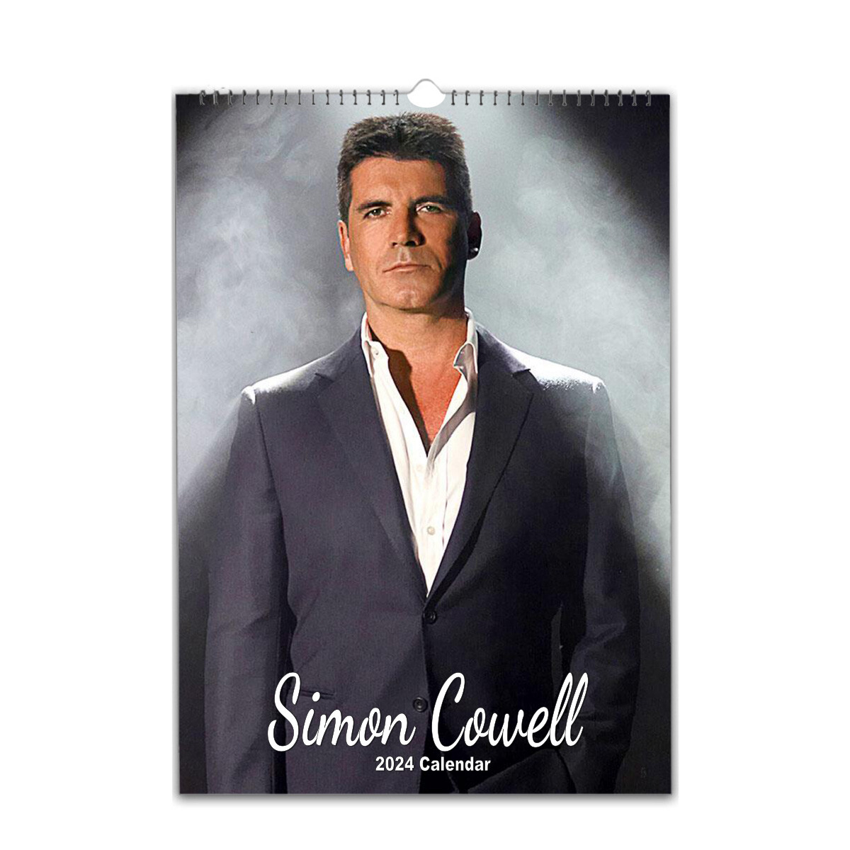 A calendar featuring photos of Simon Cowell