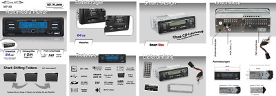 Autoradio SHARK MP69 Radio-FM MP3 USB SD EDEL MATT 4x45W ID3 mit FB. NEU, in OVP
