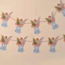 Christmas Angel Garland Victorian Style Festive Bunting Hanging Frieze Decor New