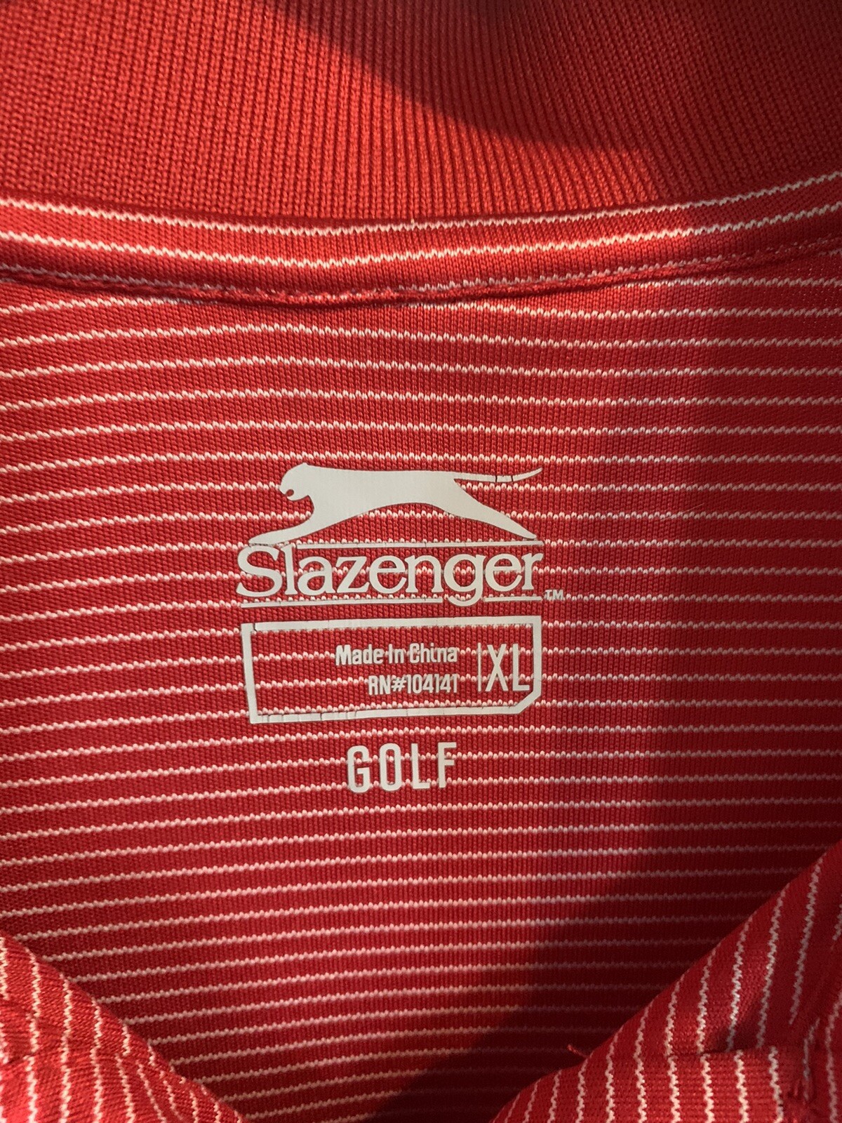Slazenger Golf Shirt Polo Short Sleeve Sport Casual Men's XL Red Stripe