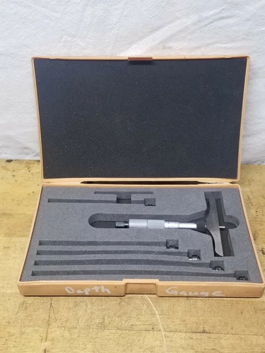 Mitutoyo 0-6" Depth Gage Micrometer With Ratchet Stop No 129-144