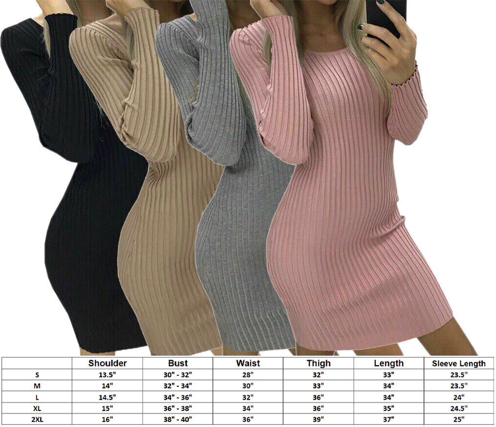 ON SALE!! Bodycon Knit Sweater Dress Slim Long Sleeve One ON SALE!! Bodycon Knit Sweater Dress Slim Long Sleeve One