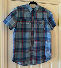 Columbia Men's plaid flap pocket snap front sports shirt sz L