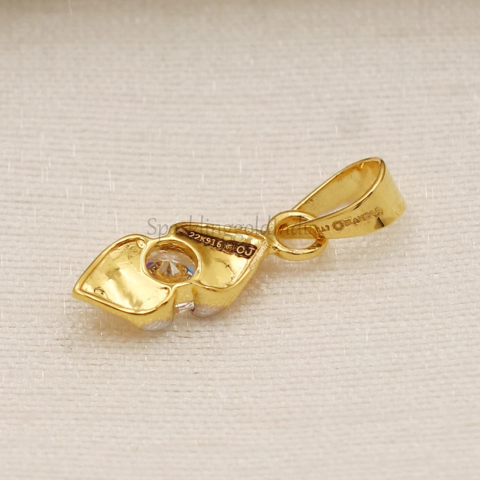 Colgante 22k, colgante oro amarillo 22k oro fino hecho a mano colgante joyería, OOS3112 Foto 3 de 4