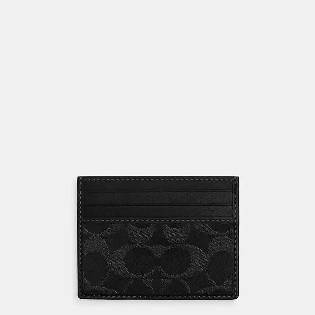 NWT Limited Coach Slim Id Card Case In Signature Denim CAJ47 | eBay
