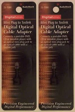 Toslink Male Mini Plug to Female Jack Fiber Optic Adapter ~Lot of 2~ RadioShack