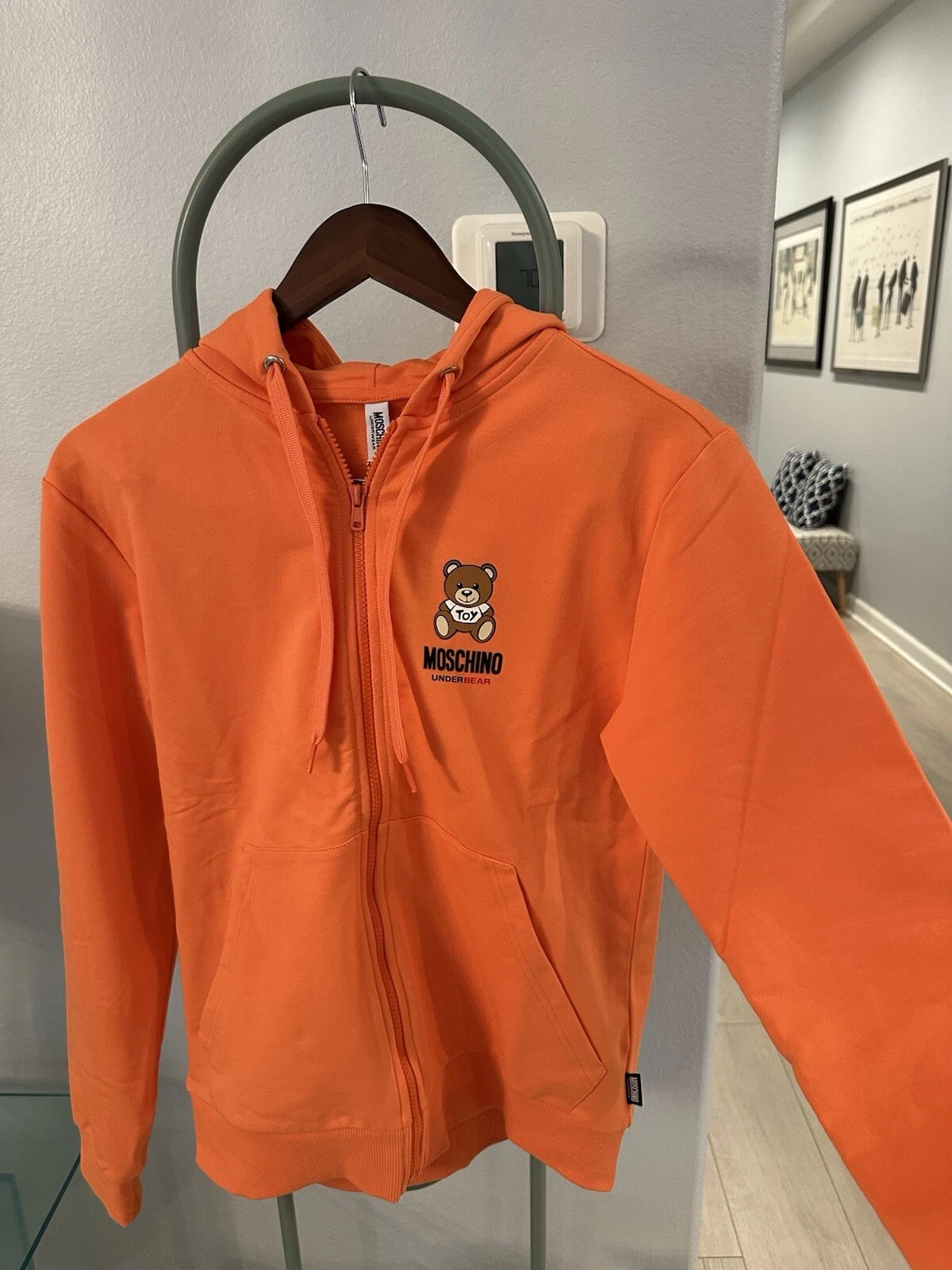 Moschino Felpa con cappuccio e zip intera per uomo taglia XS