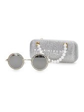 Monnalisa Sunglasses Rhinestones Silver, One Size UN, NEW 