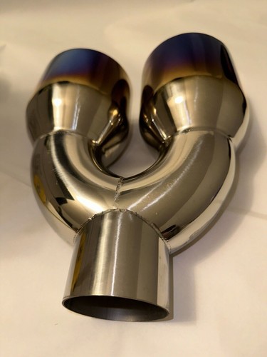 Exhaust Tips 2.5" INLET 4" OUTLET Dual Wall Round Stainless Steel TIPS CHOICE - Picture 20 of 23
