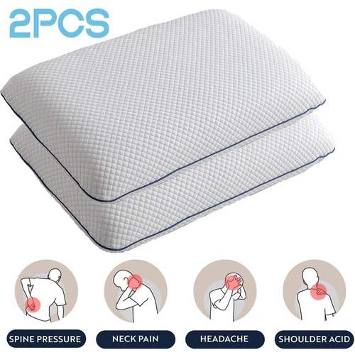 2x Memory Foam Large Soft Pillow Bounce Back Firm Deluxe memory foam Pillows UK - Picture 1 of 7