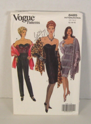 Vogue 8485 Easy Tapered Corset Dress or Top & Stole Misses 12-16 Pattern  Uncut | eBay