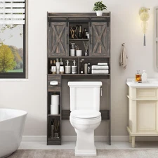 Over the Toilet Storage Cabinet, Farmhouse Storage Cabinet over Toilet with Slid