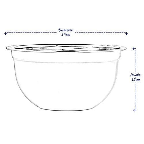 Deep Mixing Bowl Stainless Steel Flat Base Small Medium Large Metal Salad German - Picture 7 of 28