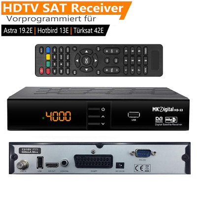 MK Digital HD-S3 SAT TV 12V Receiver DVB-S2 USB SCART HDMI HD Satellitenreceiver