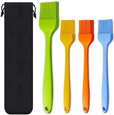 2/3/4/5 PCS 10.2''+8.2'' Silicone Basting Pastry Barbecue oil Brush BBQ Kitchen