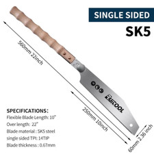 1Pc Japanese Hand Saw 3-Edge Teeth Pull Saw SK5 Steel Flush Cut Saw with Non-Sli