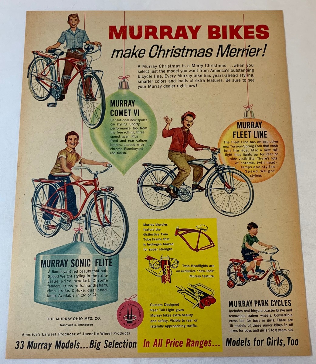 1960 MURRAY bicycles ad ~ CHRISTMAS Comet VI, Fleet Line, Sonic