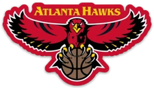 Atlanta Hawks Hawk Mascot w/ Basketball & Name monogram Logo Type Die-cut MAGNET