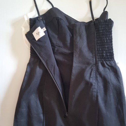 Aje Parallels Spiral Midi Dress Size 8 / US 4 Black with White Ruffle RRP $595 - Picture 14 of 18