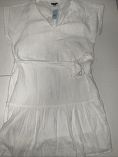 Ann Taylor Petite MP  100 % Cotton White Dress
