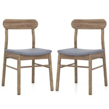 2PCS Solid Rubber Wood Dining Chairs , 400 LBS Capacity Padded Upholstered