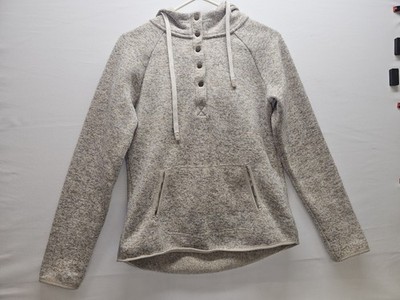 Thread Supply 1/4 Button Pullover Fleece Tan Oatmeal Soft Warm Cozy Medium